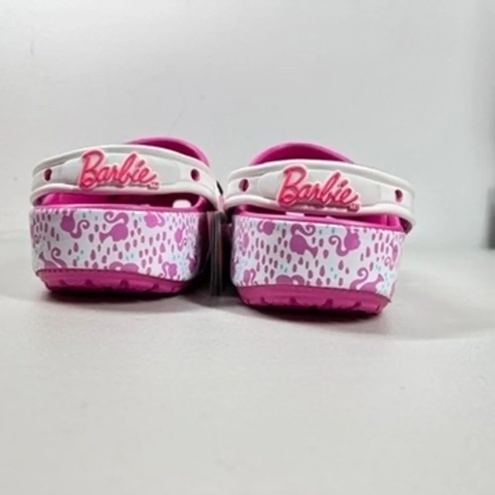 Barbie x Crocs Classic Clog Pink Flamingo Charms Movie Shoes Size 8 Women Mens 6